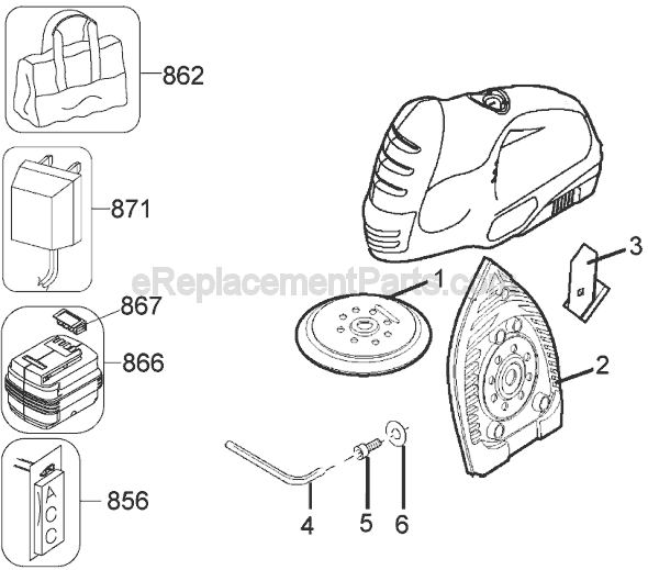 Page A Diagram and Parts List for FS18S Type 1 Black and Decker Sander Polisher